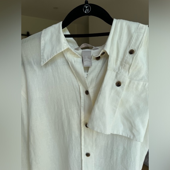 H&M Linen Blend Button Up Shirt - Picture 5 of 5